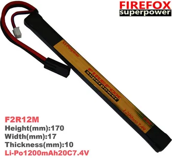 1pcs Originalus FireFox 7.4 V 1200mAh 20C Li Po AEG Baterija 170mm x 17mm F2R12M Lašas laivybos