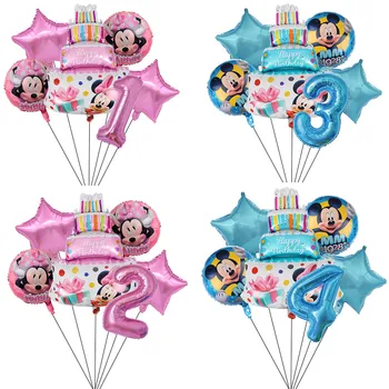 1set Mickey Minnie Mouse Pyragą Folija Balionas 32inch Skaičius Balionas Gimtadienio Dekoracijos Vaikams, Kūdikio Dušas Šalis Balionu, Žaislai