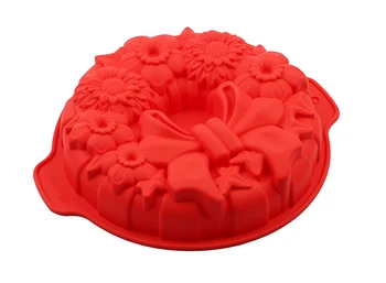 2019 Silikono tortas Gėlių Pan Silikono Tortas Pelėsių šifono Kepimo Įrankiai Šifono Tortas Apvalus Pica Keptuvėje Didelių pelėsių tortas pelėsių