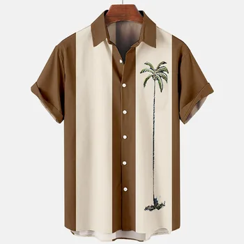 2022 Vyrų Havajų Marškinėliai Prarasti Kvėpuojantis Retro vyriški Marškinėliai Mados Atsitiktinis Trumpas Rankovės Europos Dydžio Marškinius Priešas Vyrų Atvartas Viršų