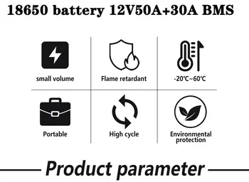 2022New 12V 50000mah 3s7p 18650 ličio baterija su 50ah dabartinis BMS tinka standartinis 12V įtampos įranga +12v3a įkroviklis