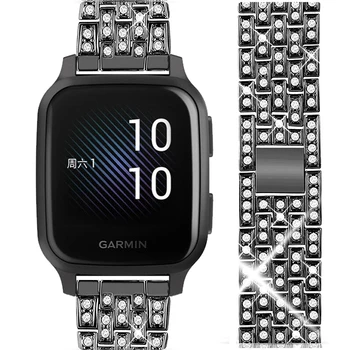 20mm Metalo Watch band Garmin Venu Sq/Muzika smart žiūrėti Garmin Vivomove HR dirželis Garmin Vivoactive 3 Diamond Apyrankės