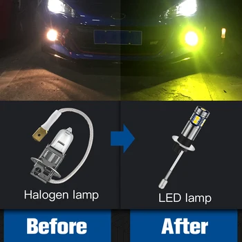 2vnt LED Rūko žibintų Lemputė Blub H3 Canbus Klaida Nemokamai Subaru Forester SG Tribeca Palikimas BŪTI BH BP Impreza GD, GG