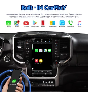 4+64GB 12.1 Colių Jutiklinis Ekranas PX6 Carplay Radijo Dodge Ram 2020-2022 Navigacijos GPS 360 Peržiūrėti 1600*1200 Originalių Automobilių Funkcijų