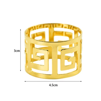 6pcs Europos Stiliaus Servetėlių Žiedas Metalų Lydinio, Servetėlių Sagtis Tuščiaviduriai Modelis Tarnauja Napkis Savininkas Už Vestuvių Stalo Dekoracija