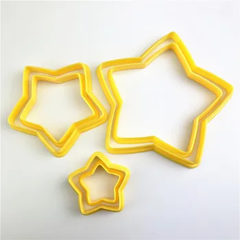 6VNT\Nustatyti 3D Kalėdų Eglutė Cookie Cutter Pelėsių Žvaigždės Formos Minkštas Sausainių Cutter Formos Tortas Dekoravimo Priemonės Kepimo Formų
