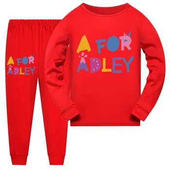 A Adley Vaikai Homewear Marškinėliai Kelnės Kombinezonas Kūdikiui, Pižamos Berniukams, Mergaitėms Sleepwear Pajama Komplektai Bamblys Pižama Mergina Nustatyti Paauglių Marškinėliai
