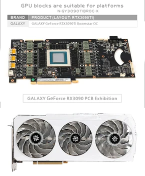 Bykski GPU Vandens Blokas GALAX RTX 3090 Boomstar OC Vaizdo Plokštę, Aušinamas Radiatorius / N-GY3090TIBROC-X