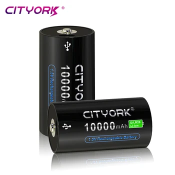 CITYORK 1,5 V D Dydžio, daugkartinio Įkrovimo Baterija D Tipo USB Įkrovimo R20 LR20 Ličio Baterija D Ląstelių Dujų Viryklė, Vandens Šildytuvas