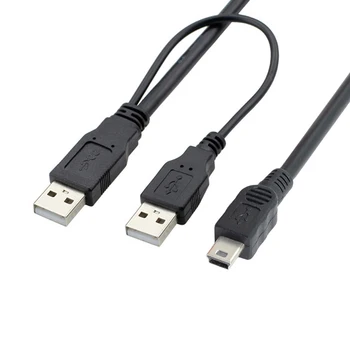 CY CY Kabelis USB 2.0 Dviejų Tipo Vyras į Mini 5 Pin Male Y Laidas 2,5