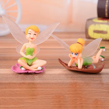 Disney 6pcs Tinkerbell Gėlių Faery Fairy Elf Princesė Pvc Anime Veiksmų Skaičius, Mini Modelis Statulėlės Lėlės, Žaislai, Vaikų Dovanų