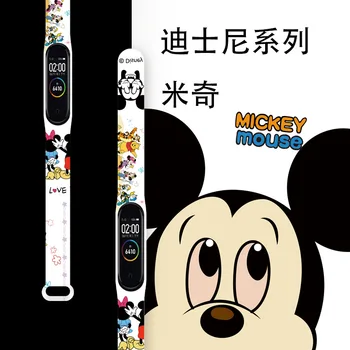 Disney Mickey Minne Sporto Dirželis Xiaomi Mi Juosta 7 6 5 4 3 NFC Animacinių filmų Silikono Apyrankę Pakeisti Miband Chlidren Vyrai
