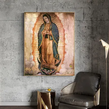 Guadalupe Lady Aliejaus Tapybai Spausdinama ant Drobės, Sienos Meno Plakatas Namų dekoro Nuotraukų Kambarį Dekoro be Rėmelio
