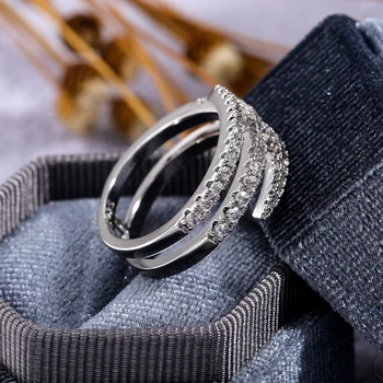 Huitan Mados Supa Formos Piršto Žiedai Moterims Blizga Kristalų CZ Santuokos Šalis Vestuviniai Žiedai Pareiškimą Papuošalai Visą Pardavimas