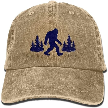 Juokinga, Mėlyna Bigfoot Sasquatch Džinsinio Skrybėlę Reguliuojamas Moterų Plauti Beisbolo kepuraitę