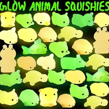 Minkštas Mini Gyvūnų Plonas Švyti Tamsoje Vaikams, Žaislų, Animacinių filmų Gyvūnų Šviesos Išspausti Kamuolys Kūdikių Raminamasis Žaislas, Skirtas Suaugusiųjų Anti-stresas