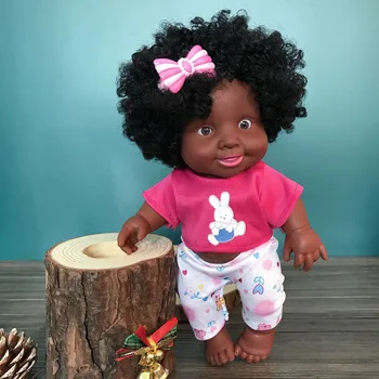 Modeliavimo Afrikos Juodieji BabyDoll Žaislas Vinilo Sprogimo Galva Juoda Oda Afrikos Lėlės, Vaikų Darželio Gimtadienio Dovanos 25CM