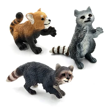 Modeliavimo miškų, laukinių Panda Dramblys Meškėnas Kengūros Alpaka Elnių, Lokių Donkey Gnu plastikiniai gyvūnai, mini paveikslas modelis, žaislai