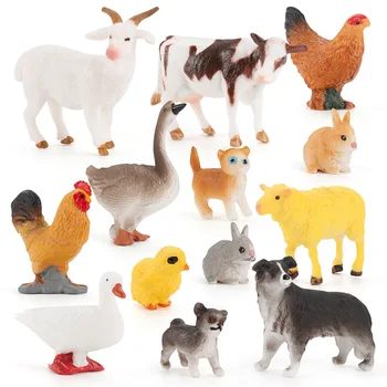 Modeliavimo Naminių Gyvulių figūrėlių, karvės Figūrėlės Animaux Gaidys Mokymo priemones Modelis Ornamentu Ankstyvojo Lavinimo Žaislai