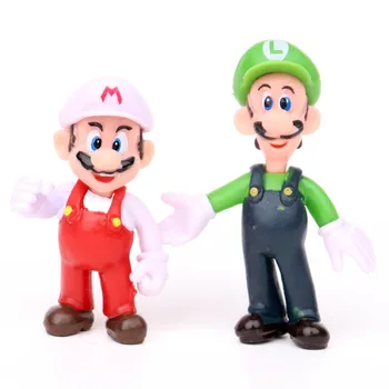 Naujas 10vnt/kostiumas Super Mario Bros Luigi ir Wario Donkey Kong Anime Pav Veiksmų Žaislo Modelis Darbalaukio Papuošalai Dool Vaikai X-mas Gifts