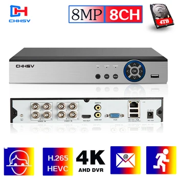 NAUJAS DVR 8 Kanalų Vaizdo įrašymo H. 265+ 5MP 4MP 1080P 8CH 5 in 1 Hibridinis DVR Su 3G Wifi funkcija, VAIZDO XVi TVi CVI IP Kameros