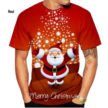 Naujas Mados Kalėdų 3d Spausdinimo T-shirt Vyrų ir Moterų Atsitiktinis trumparankoviai marškinėliai
