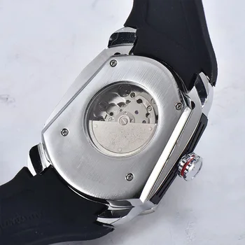 Naujas Modelis už Tą Patį Tourbillon Smagratis Prietaisą, Mechaninė Vyrų Laikrodis atsparus Vandeniui Gumos Laikrodžiai Vyrų Diamond Bagažinės