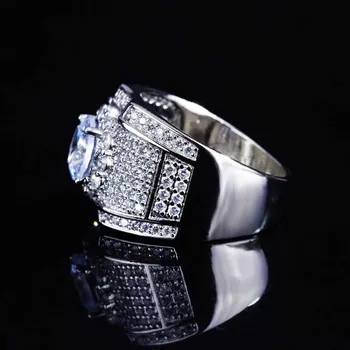 Originali 18k aukso Vestuvinis Žiedas vyrams prabangos Visą Asfaltuotas diamond 1 8 k Elegantiškas, Paprastas, Moterų Papuošalai, Žiedas Karšto Pardavimo mens žiedai