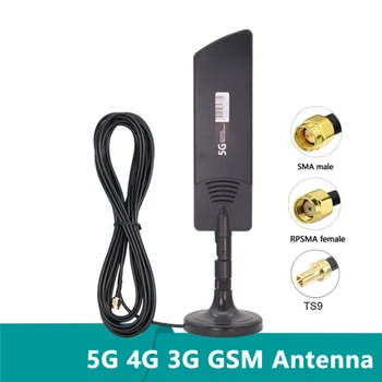 Padidinti Signalo 600~6000Mhz 5G 4G-LTE, 3G, GSM Antena 22dbi Omni WiFi Maršrutizatoriaus Antenos Su TS9 SMA male Ir Magnetinis pagrindas