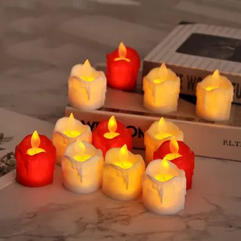 Pakuotėje 24 Elektroninių Flameless Arbatos Šviesos diodų (LED) Votive Žvakės 3.7 cm(Dia)*4.8 cm(H), Supasi Šokių Juda Viko Namų Vestuvių