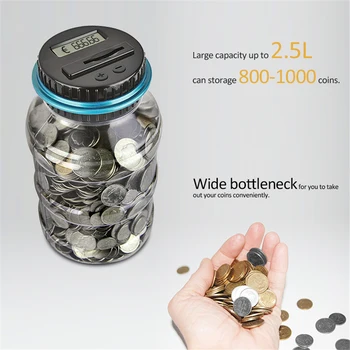 Pažangi nauja antros kartos piggy bank counter monetos elektroninis skaitmeninis LCD pinigų skaitiklis jar monetos taupymo dėžutė