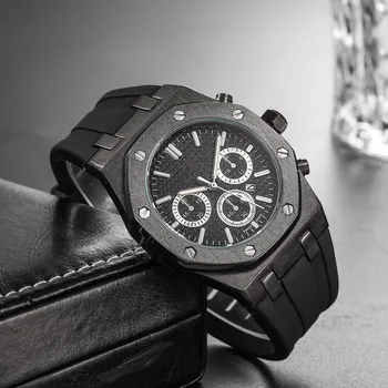 PINTIME Top Brand Sporto Laikrodžiai Silikono Chronograph Mados Prabangių Kvarco Karinės Aukso Riešo Laikrodžių Vyrams Relogio Masculino