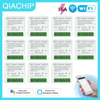 QIACHIP EWeLink Smart Switch WiFi 16A Smart Home Belaidžio Nuotolinio valdymo, Balso Laikas Pereiti Paramos Alexa 