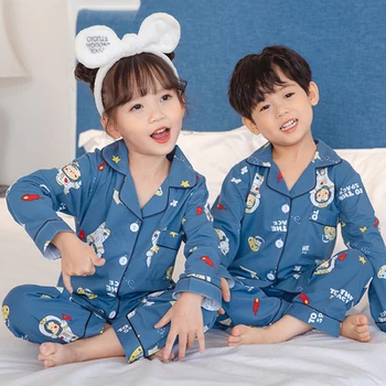 Rudenį, Žiemą Berniukai Ilgai Pižama Rinkiniai 2021 Mielas Namų Sleepwear Merginos Ilgai Vaikai Pijamas Mergina Trumpas Viršuje Ziajać Spausdinti Vaikai Pižama Komplektas