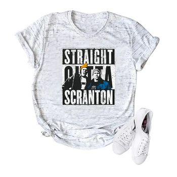 Straight Outta Scranton Marškinėliai TV Šou Office T-shirt Michael Scott Dwightas Schrute Parodija Unisex Marškinėliai Hipster Viršūnės