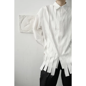 SuperAen 2021 Naujo Dizaino Vientisos Baltos Kratinys Marškinėliai Palaidinė Krašto Stick Audinio Laisvi Marškinėliai, Mados Drabužiai Moterims
