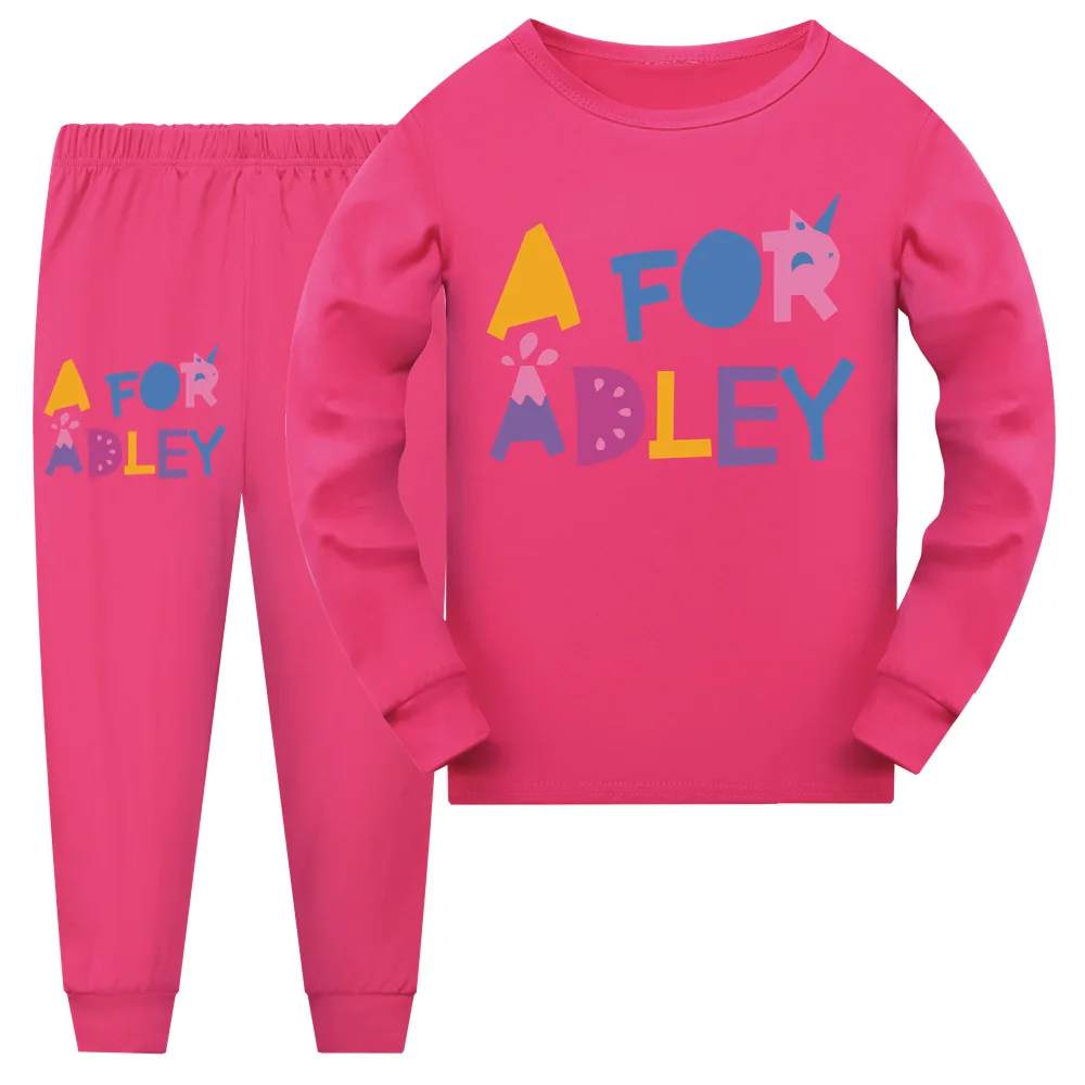 A Adley Vaikai Homewear Marškinėliai Kelnės Kombinezonas Kūdikiui, Pižamos Berniukams, Mergaitėms Sleepwear Pajama Komplektai Bamblys Pižama Mergina Nustatyti Paauglių Marškinėliai Nuotrauka 5