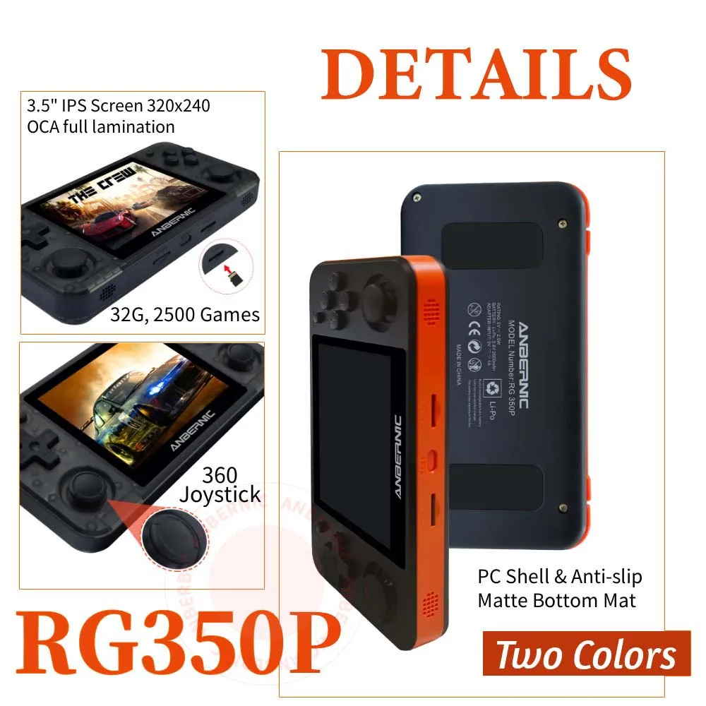 Anbernic RG350P Delninis Žaidimų Konsolės 3.5 IPS Ekranas 2500 Šviesą grąžinantys Žaidimai PS1 HDMI suderinamus Mini Pocket HD TV Žaidimas Žaidėjas Berniukas Dovana Nuotrauka 3