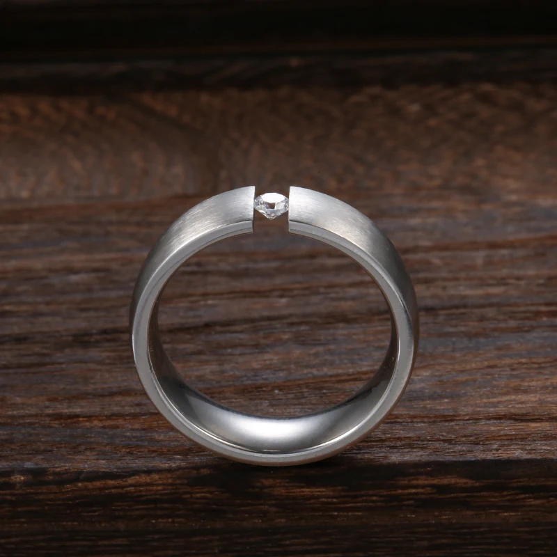 Kinel Madinga Plieno Žiedas Vyrams Gamtos Cirkonis Sužadėtuvių Žiedai Poroms Nerūdijančio Plieno Vyrų Vestuvių Dovana Nuotrauka 3