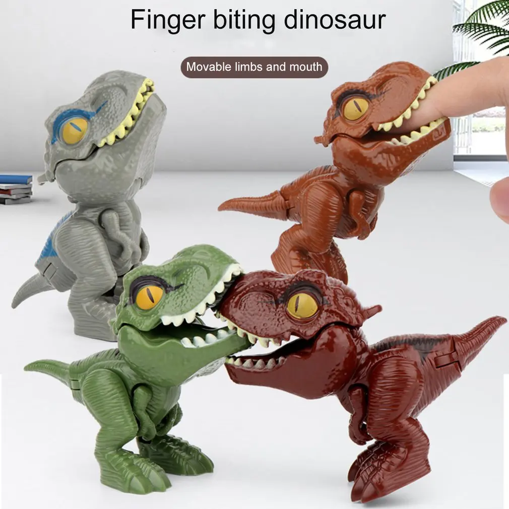 Pirštu Dinozaurų Anime Veiksmų Skaičiai Žaislai Juokinga Dino Kiaušinių Kūrybos Sudėtinga, Tyrannosaurus Modelis Fidget Žaislas Nuotrauka 2