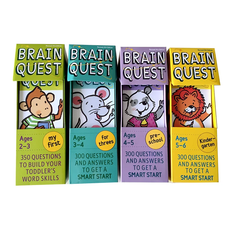 Smegenų Quest anglų kalba Intelektinės Plėtros Kortelės Lipdukas Knygų Klausimai Ir Atsakymai Kortelės Smart Start Vaikas, Vaikai Nuotrauka 2