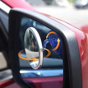 2 Vnt Automobilių Apvalus Rėmo Išgaubti Blind Spot Veidrodis, Reguliuojamas Platus kampas 360 Laipsnių Aišku, Papildomas galinio vaizdo Veidrodis Vairavimo Saugumui