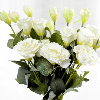 3 Šakutės Eustoma Gėlių Vestuvių Nuotaka Namų Dekoro Dirbtinės Gėlės Šilko Gėlės