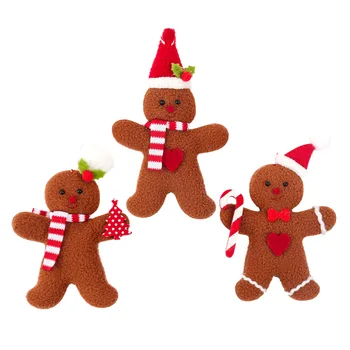 3Pc Mielas Kalėdų Fuzzy Meduoliai su imbiero priedais Vyras Lėlės Kalėdų Medžio Karolius, Naujųjų Metų Vaikams Dovanų Kabantys Papuošalai Kalėdinės Namų Dekoracijos