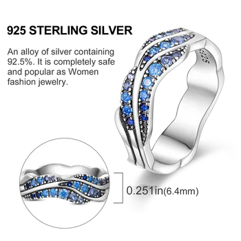 925 Silver Blue Wing Cirkonis Žiedas Osioms Šalies Moterų boutique Papuošalai Katė Formos CZ Sužadėtuvių Žiedai Moterų Antistress Žiedas