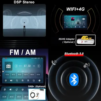 Android 12 4G LTE Touch Screen Automobilio Radijo Multimedia Vaizdo Grotuvas, Navigacija, GPS ZOTYE T600 Carplay Galvos Vienetas FM