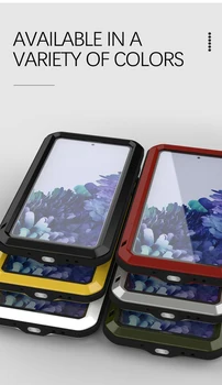 Atsparus vandeniui Case For Samsung Galaxy S20 FE Metalo, atsparus smūgiams Padengti 360 viso Kūno Aliuminio Šarvai Sunku Atveju 