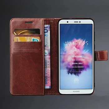 Atveju, Huawei P Smart / Nova lite 2 kortelės laikiklio dangtelį atveju Pu odos Flip Cover Retro piniginės telefono maišelį įrengtas atveju verslo