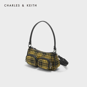 CHARLES＆KEITH Naują Atvykimo Žiemos 2022CK2-1233Vintage patikrinti vienos pečių pažasties krepšys moterims