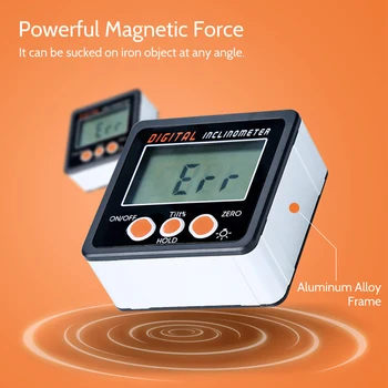 Elektroninių Matlankis Skaitmeninis Inclinometer 0-360 Skaitmeninis Kampine Lauke Kampo Matuoklis Matuoklis Magnetai Pagrindo Matavimo Įrankis